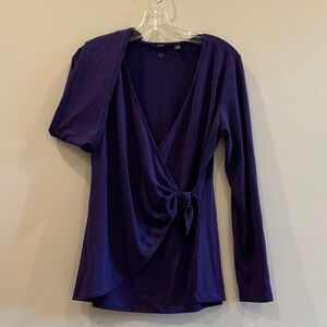 Betabrand Deep Purple Wrap Blouse